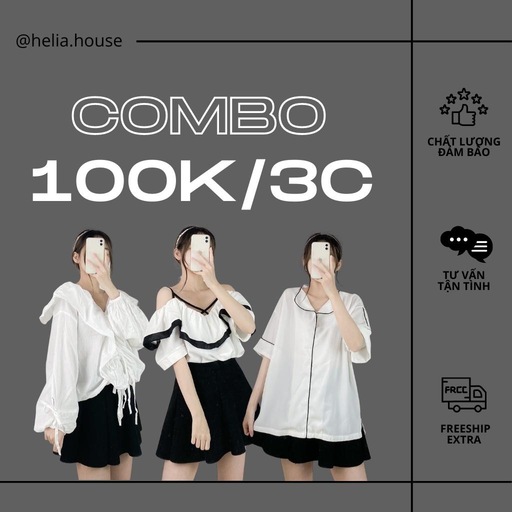 Sơ mi tuyển trắng, babydoll, tay phồng 2hand sale - Helia House