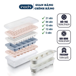 Khay đá INOCHI có hộp và nắp làm thạch trái cây, trữ đồ ăn dặm có nắp - hộp đựng