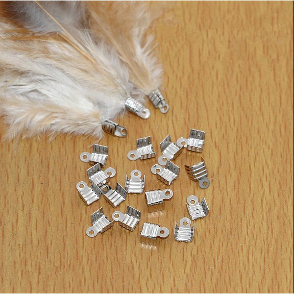 Set 100 kẹp sắt cố định dây da rộng 3mm