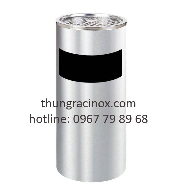 Thùng rác inox có gạt tàn thuốc lá A35-A