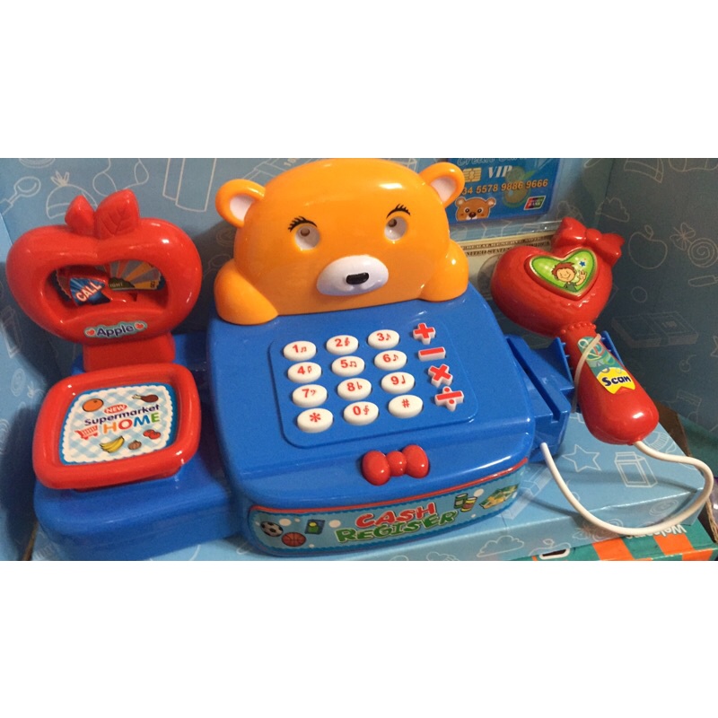Hộp đồ chơi máy tính tiền siêu thị esa & Anna / Gấu pooh (Dùng pin)