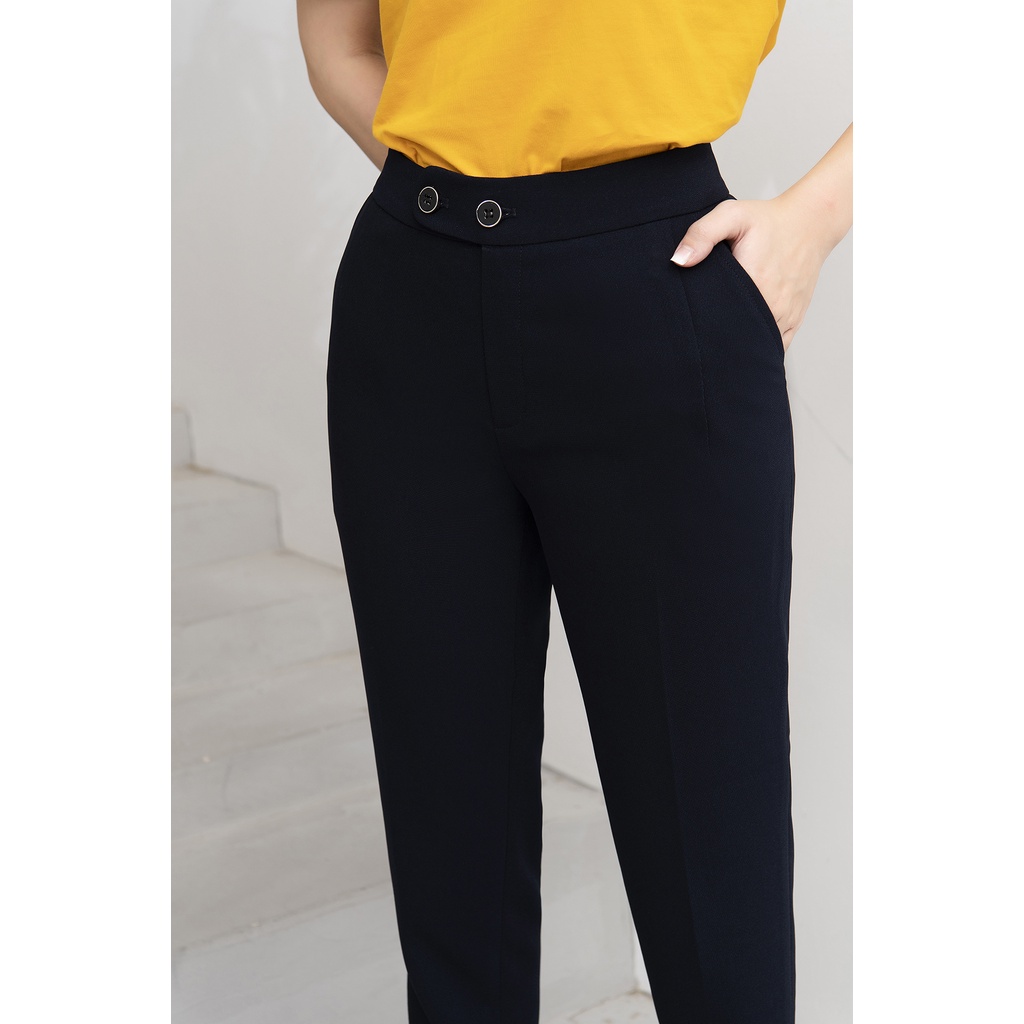 Quần Baggy Nữ Công Sở Cạp Cao Cúc Chéo LUPERI LFQD2103 Không Xù Vải, Cắn Chỉ, Chất Đũi Xước Cao Cấp