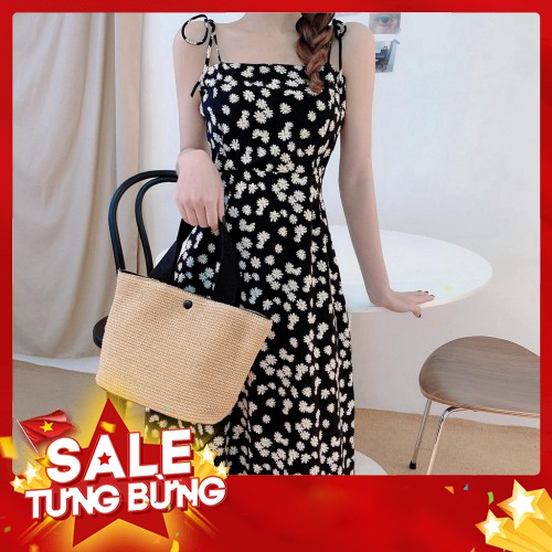-Hàn nhập khẩu Váy Hoa Hai Dây Dáng Dài Kiểu Dáng Dễ Thương Xinh Xắn Liên hệ mua hàng 084.209.1989