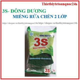 Mút xốp rửa chén bát đĩa - Mút xốp bọt biển hãng 3S Hàng Việt Nam chất lượng cao