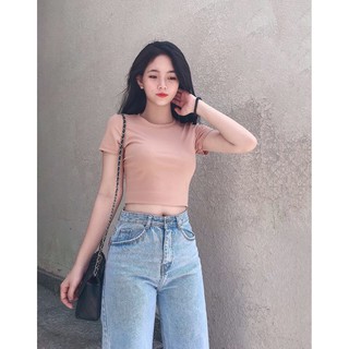 Áo croptop trơn siêu phối đồ