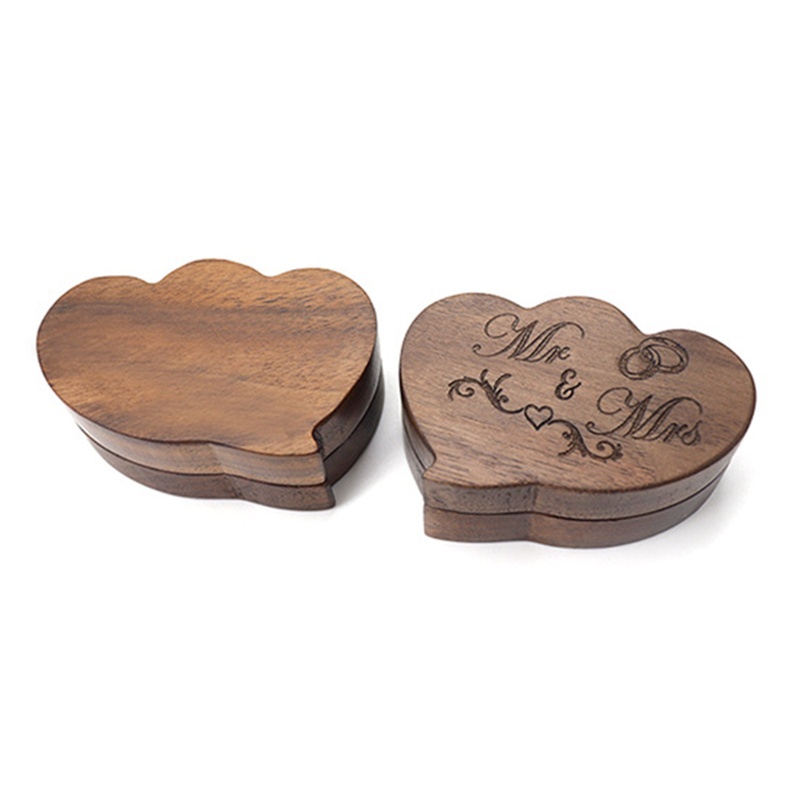 Hộp Đựng Nhẫn Cưới / Đính Hôn Hình Trái Tim Đôi
