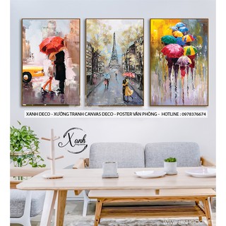 bộ tranh canvas sơn dầu lãng mạng tình yêu 50x70cm