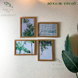 Khung tranh trang trí  Bộ 4 khung và ảnh i hình cỡ 21x30cm, ảnh thật.