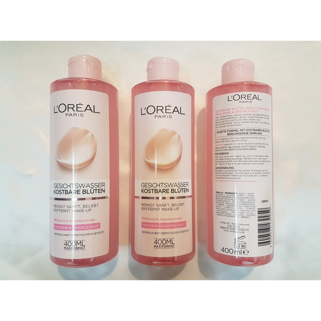  Nước hoa hồng Loreal kostbare Bluten 400ml của Đức