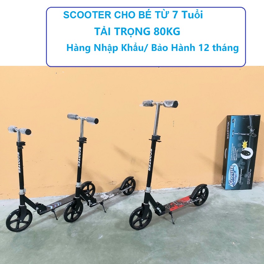 [HÀNG THÙNG ĐẸP]Xe trượt scooter cỡ lớn tải trọng 80kg cho bé từ 6 tuổi trở lên ,xe scooter 2 bánh cho bé