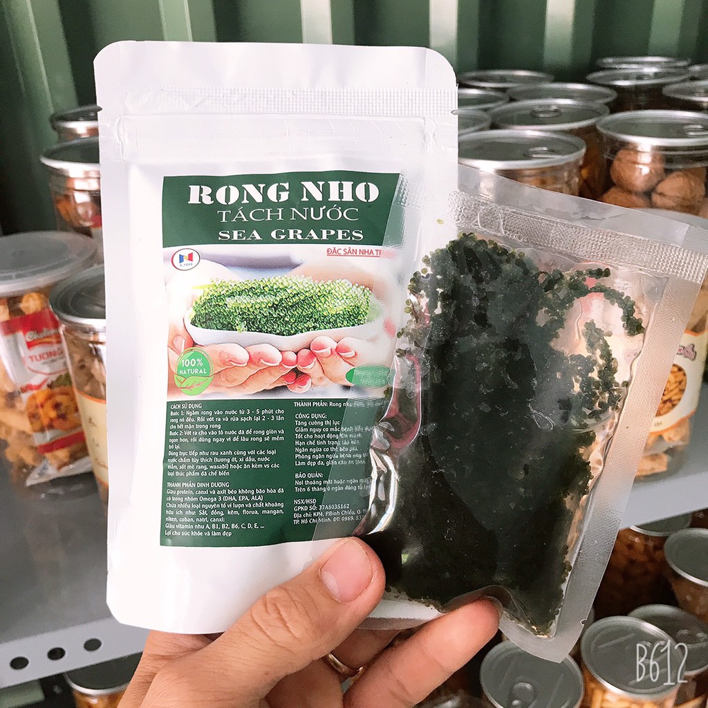 [ NỞ 150G ] rong nho tách nước Gói 50gram + SỐT MÈ