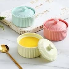 Chén Sứ Ăn Dặm Gốm Sứ Ramenkin Có Nắp 150ml Cho Bé