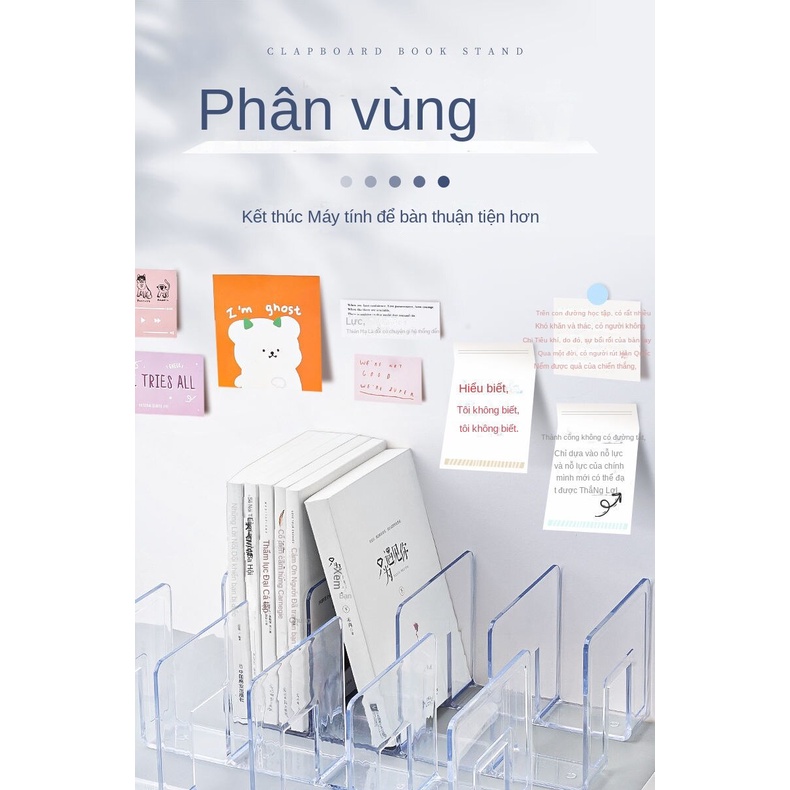 Kệ Sách Bằng acrylic Trong Suốt Để Bàn Tiện Dụng