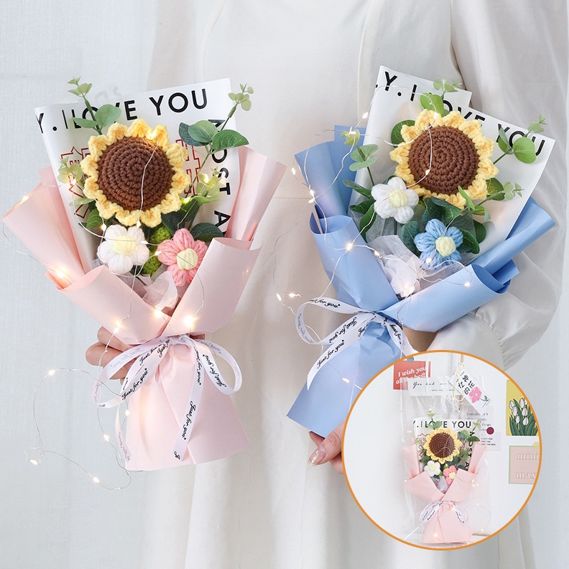 1 Bó Hoa Hướng Dương Nhân Tạo Lãng Mạn Dùng Làm Quà Tặng Valentine / Đám Cưới