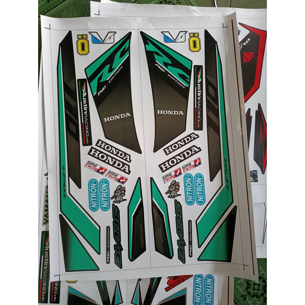 Tem rời blade 110 RC xanh lục bảo đen chế