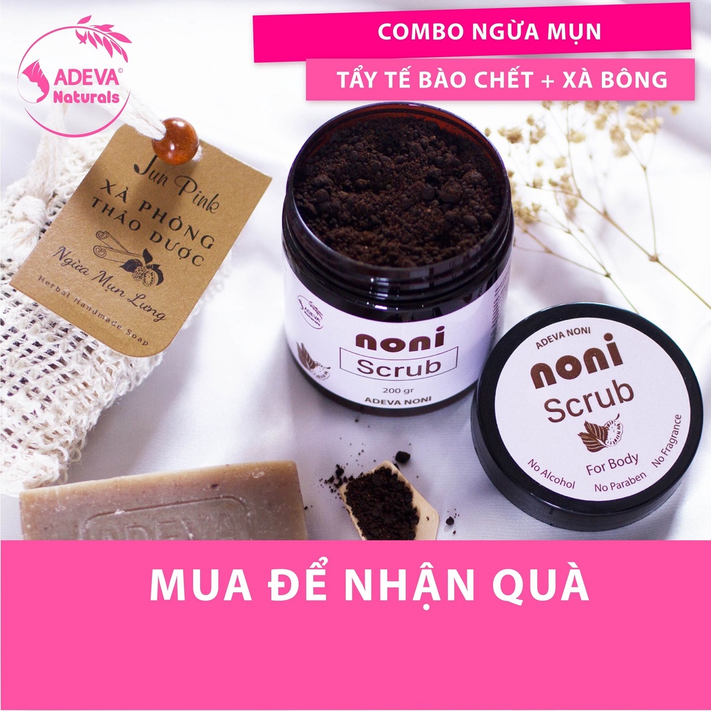 Combo Tẩy tế bào chết body và Xà phòng thảo dược⚡FREESHIP⚡ Giảm mụn lưng, sáng da, tái tạo làn da hồng hào