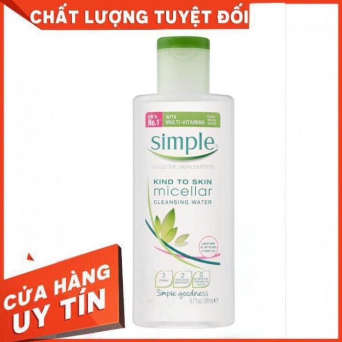 Nước tẩy trang kiềm dầu Simple Kind To Skin Micellar Cleansing Water 200ml