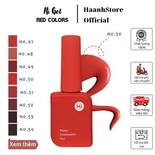 Hi Gel Sơn gel Hàn quốc tông màu Đỏ, Sơn gel lẻ Hi gel chính hãng chính hãng 9ml