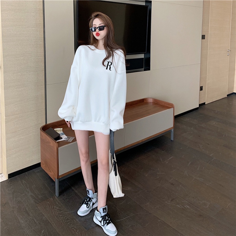 Áo sweater IELGY mỏng dáng rộng in chữ phong cách Nhật Bản hợp thời trang