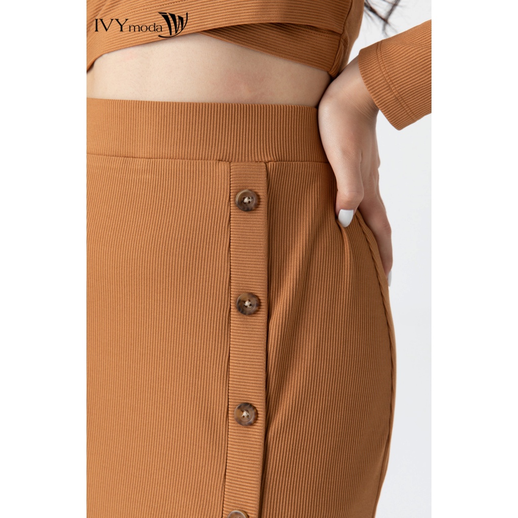 Chân váy bút chì vải thun gân IVY moda MS 30B9035