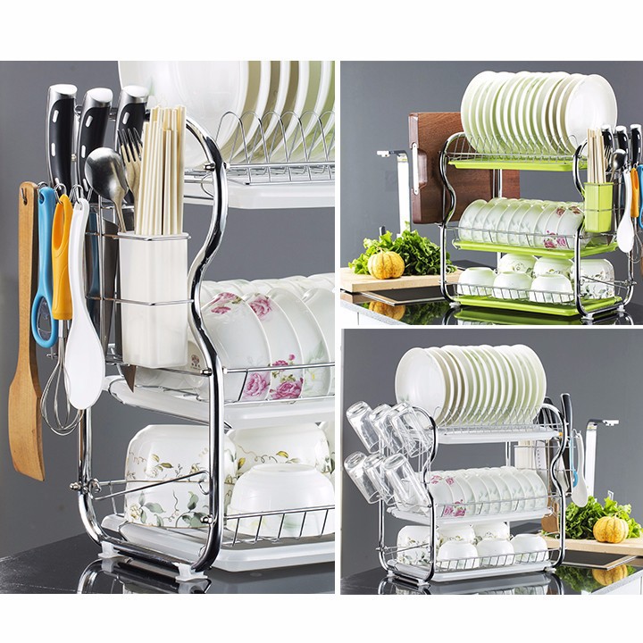 Giá, kệ để đồ nhà bếp, Kệ để chén bát làm từ chất liệu inox 304, kệ úp bát đĩa