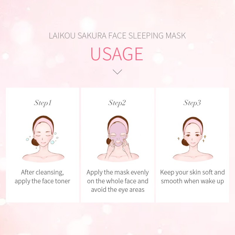 LAIKOU Sakura Sleeping Mask Brighten Skin Tone 3ml x 28pieces