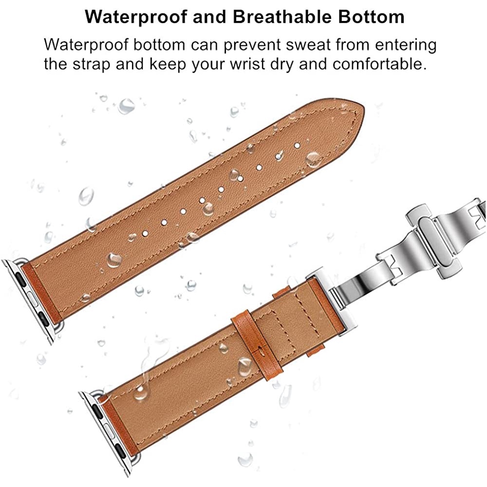 Dây Đeo Da Thay Thế Có Khóa 45mm 44mm 42mm 40mm Cho Đồng Hồ Thông Minh Iwatch series 7 45mm 44mm