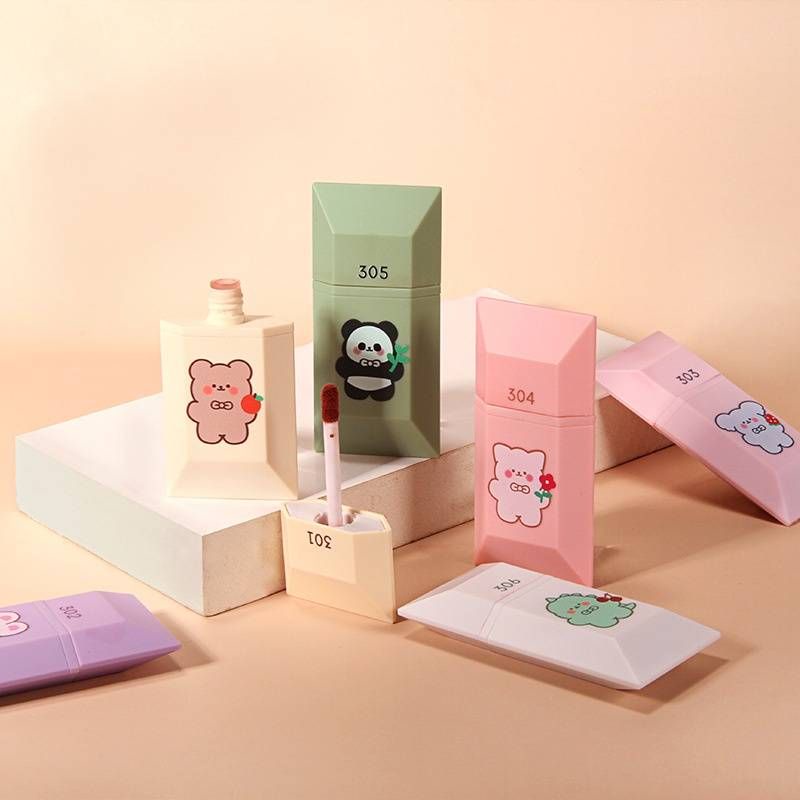 [Hàng mới về] Son kem lì trang điểm chống nước thiết kế vỏ hoạt hình dễ thương