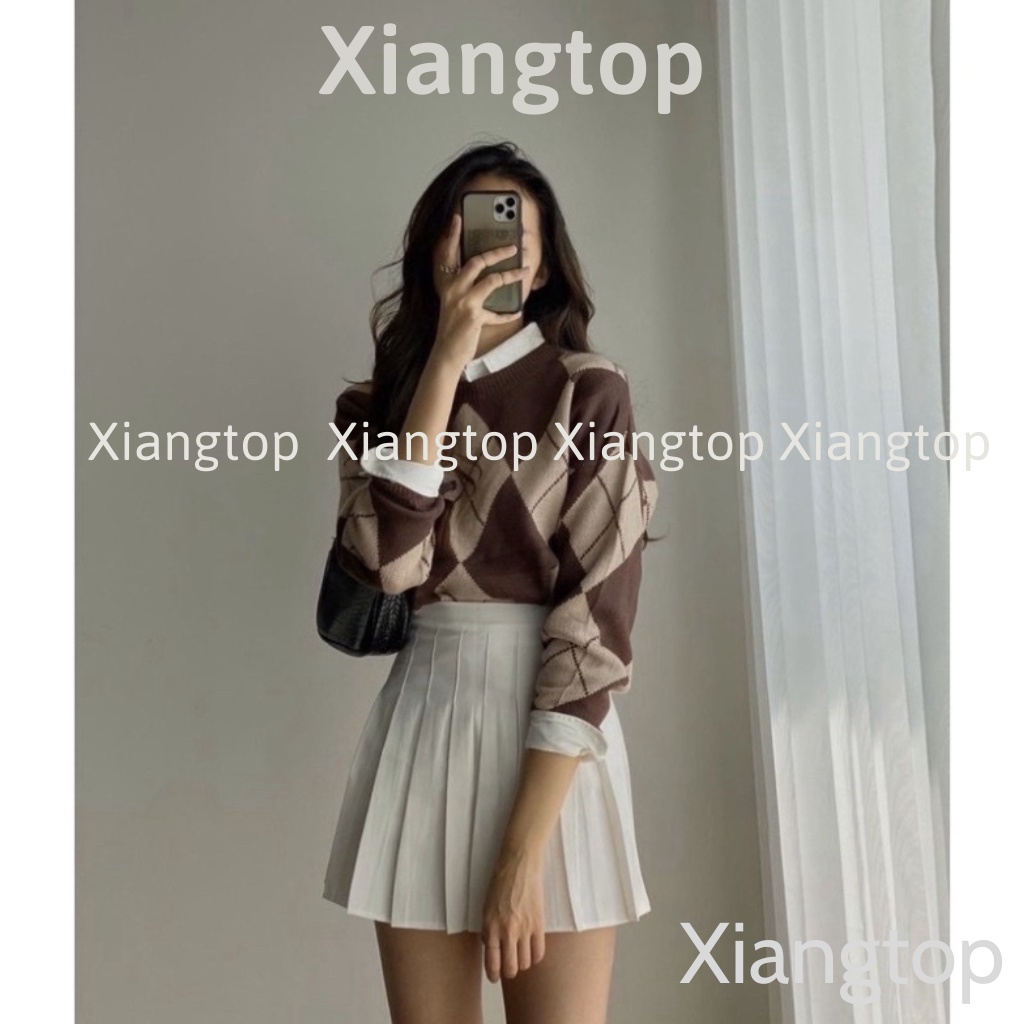 Chân váy tenis màu Tây hot Chân váy xếp li dáng xoè kaca CV0001 aosomicongsothietke