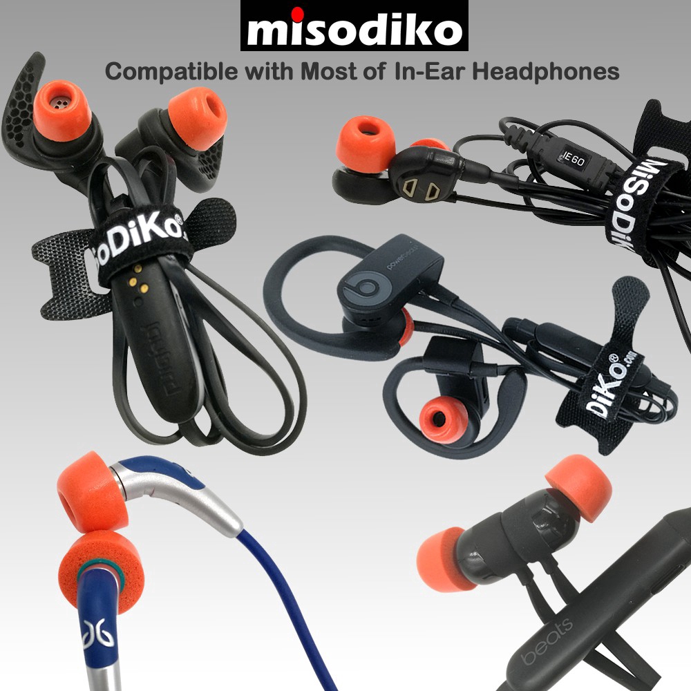 misodiko TWS-Lite Memory Foam Earbuds Tips Eartips Compatible with Sony WF-1000XM3 SP800N SP700N SP900 XB700N H800 WI-1000XM2 1000X H700/ 1MORE Stylish E1026BT-I/ Jaybird Run/ Beats Powerbeats Pro/ 3/ 2/ 1, BeatsX, urBeats/ BeoPlay E8