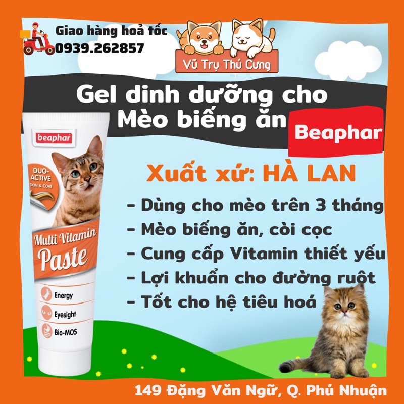 Gel dinh dưỡng cho mèo biếng ăn Beaphar từ Hà Lan
