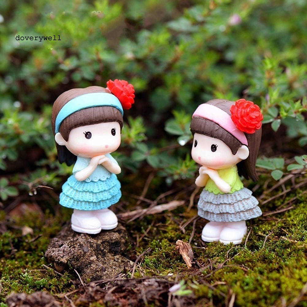 2 Mô Hình Búp Bê Mini Bằng Nhựa Resin Dùng Trang Trí Tiểu Cảnh Diy