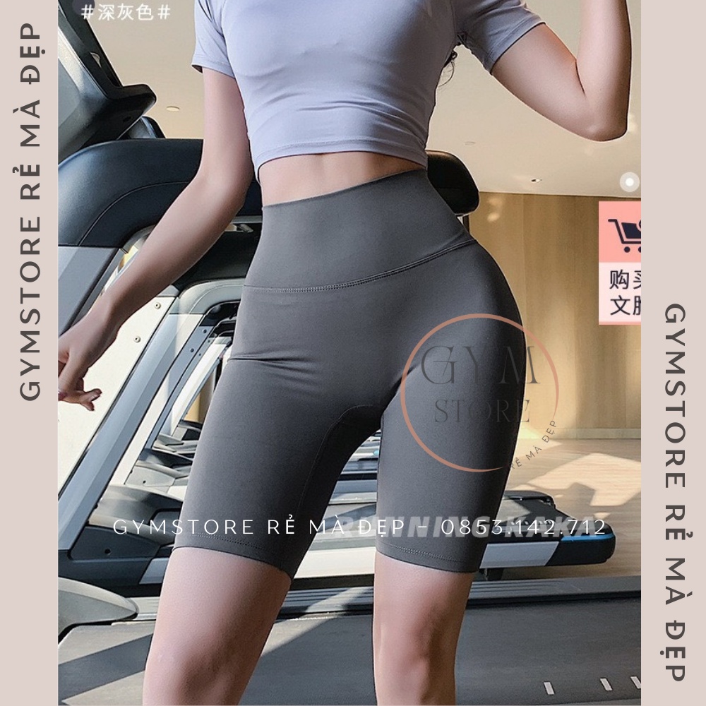 Quần Biker Short Legging Đùi Lửng Thể Thao Nữ Tập Gym Yoga Cạp Cao Co Giãn Gen Bụng Nâng Mông Nhẹ Thoáng Mát𝑮𝒀𝑴𝑺𝑻𝑶𝑹𝑬 068