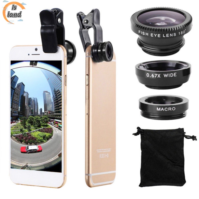 Ống KíNh Camera GóC RộNg 3 Trong 1 Cho ĐiệN ThoạI Samsung Huawei
