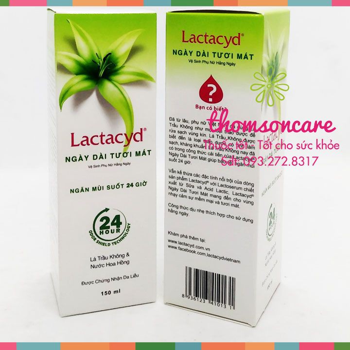 Dung dịch vệ sinh phụ nữ từ lá trầu không và nước hoa hồng Lactacyd - ddvs