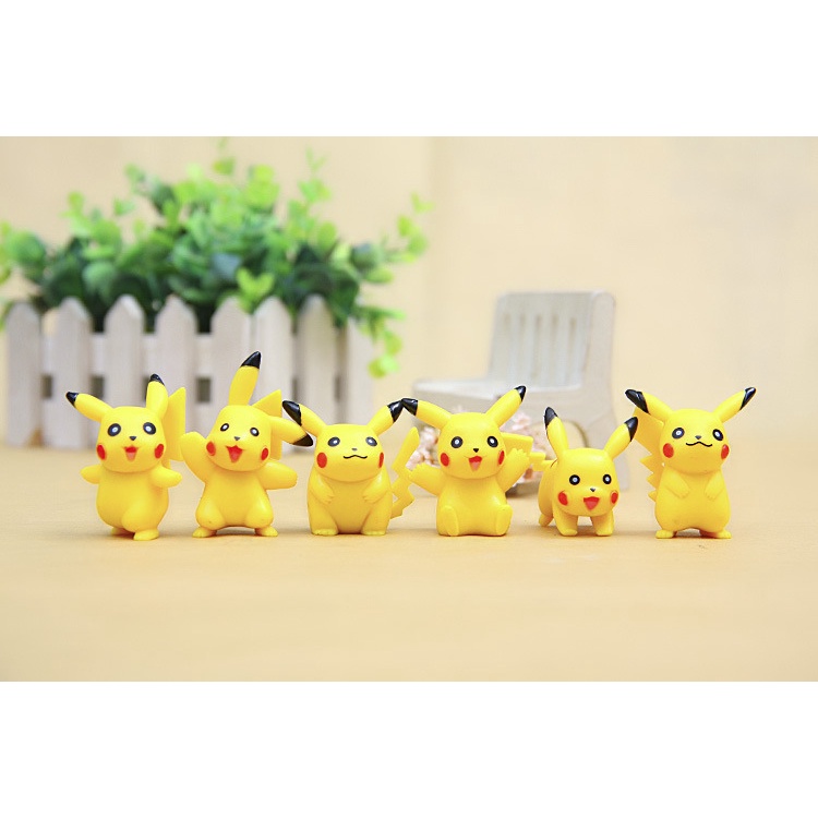 Combo 6 mô hình pi kachiu cute, dùng trang trí góc làm việc gaming