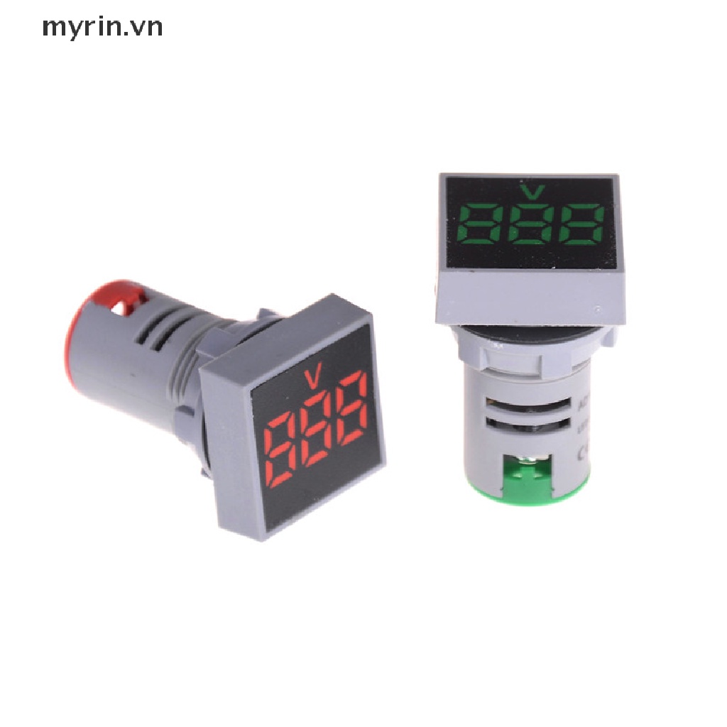 Vôn Kế Kỹ Thuật Số Hình Vuông Có Đèn LED 22MM AC12-500V