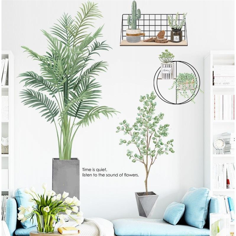 Decal dán tường trang trí góc phòng CÂY XANH  - Tranh dán tường