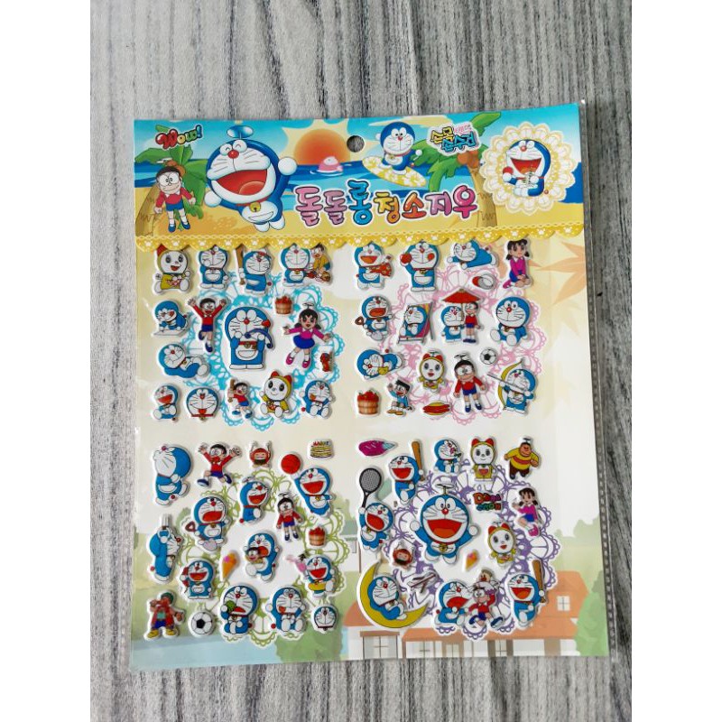 sticker dán 3d doremon nhỏ xinh