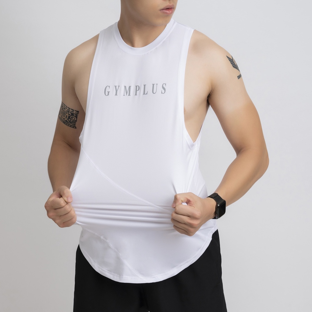 Áo thể thao nam Gymplus khoét nách rộng,áo 3 lỗ tập gym thể thao dành cho nam co giãn thấm hút mồ hôi