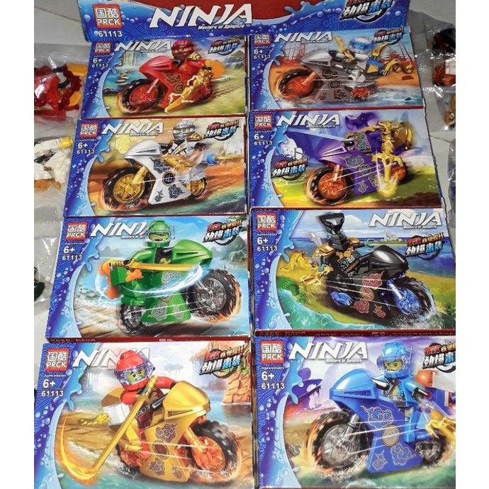 Lắp ráp 1 hộp Ninja61113 cưỡi xe mô tô có nhiều chi tiết bằng nhựa ABS