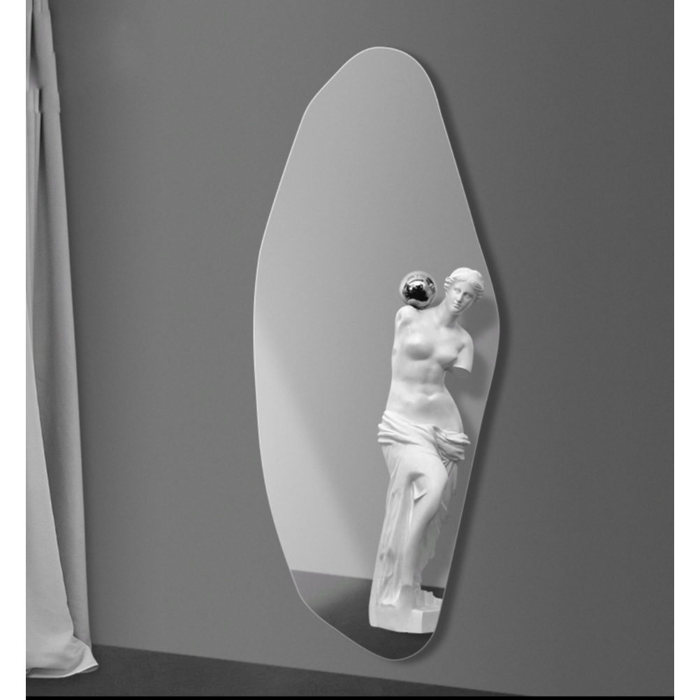 Gương toàn thân led cảm ứng cao cấp hình viên đá nghệ thuật VUADECOR kích thước 80x180cm (Full phụ kiện)