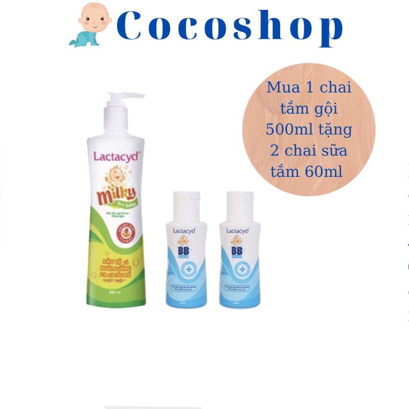 [ mua 1 tặng 2] Sữa tắm gội Lactacyd cho bé 500ml