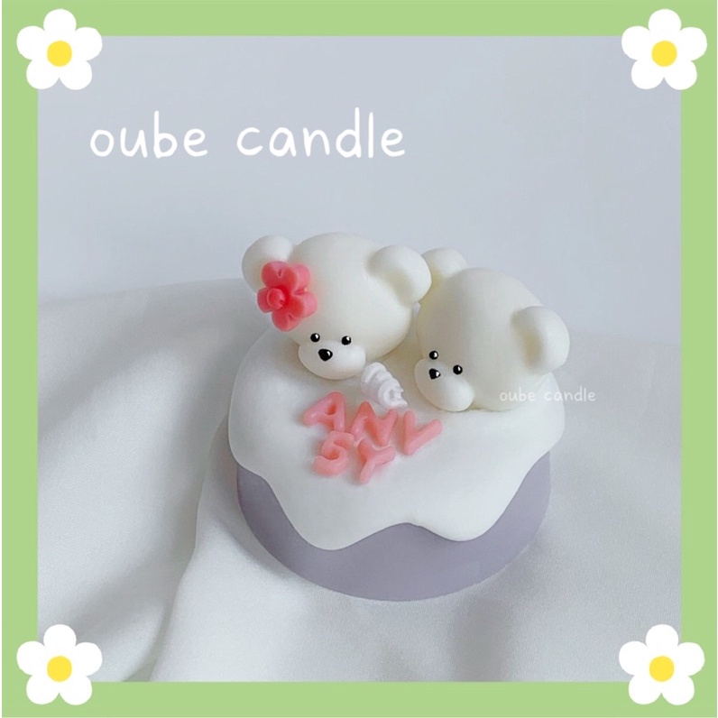 Nến Thơm Tinh Dầu Cao Cấp Decor Làm Quà Tặng Hình Bánh Kem Bé Teddy Nhiều Mẫu Hương Tự Chọn | Oube Candle NT98