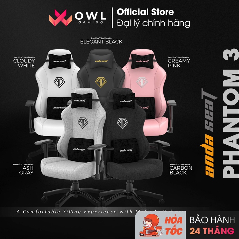 Ghế gaming Anda Seat Phantom 3 Series  - Chất liệu cao cấp, kiểu dáng công thái học