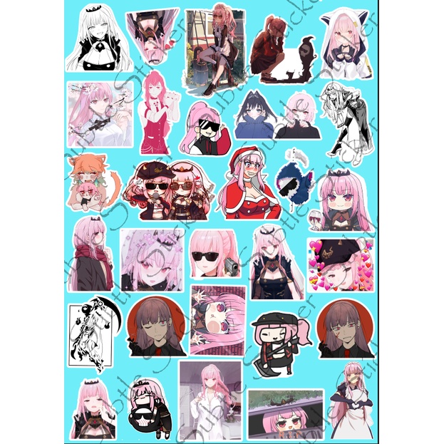 Set 10/15/30  Sticker Mori Calliope hình dán trang trí mũ bảo hiểm, vali, điện thoại, laptop ...siêu đẹp