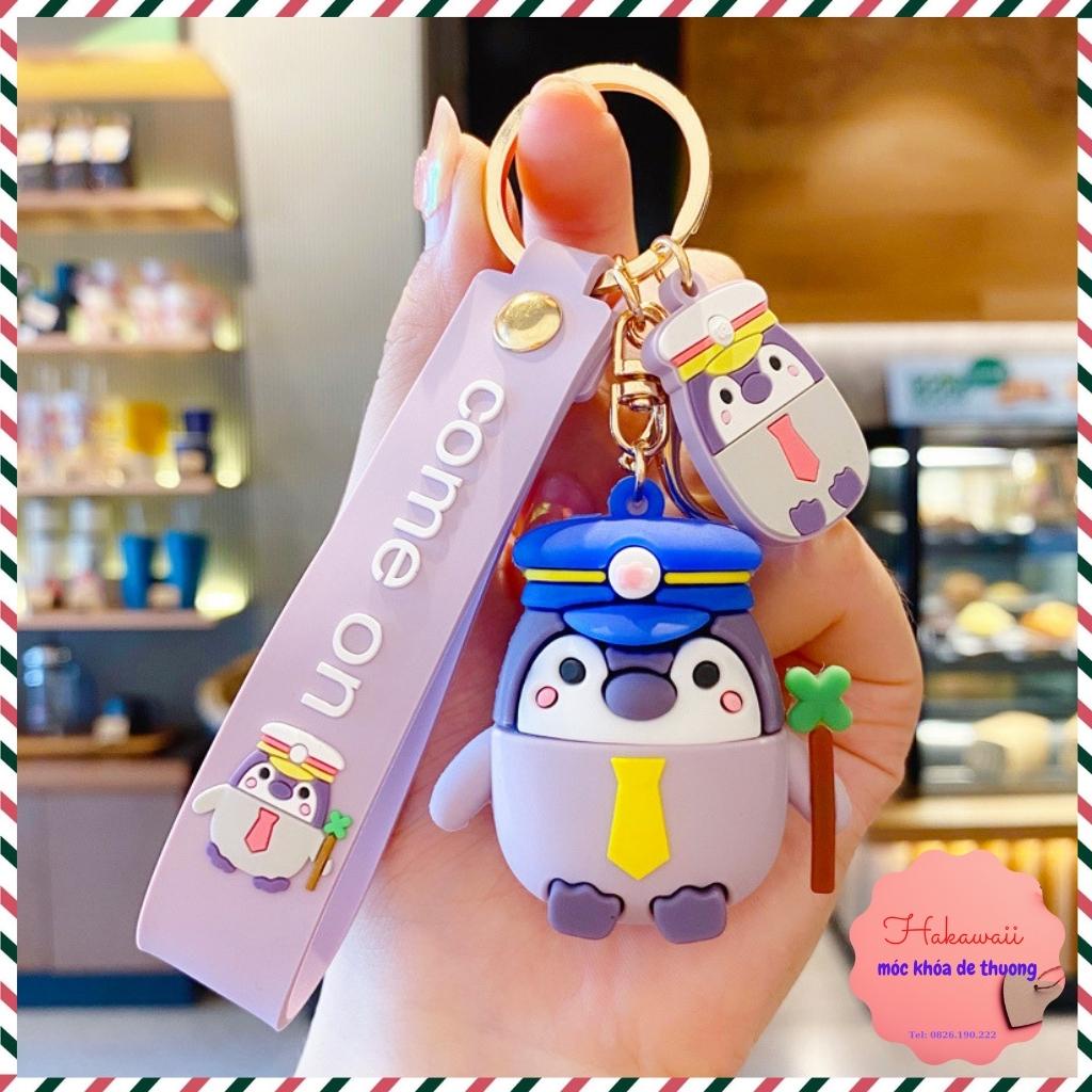 Móc khóa chim cánh cụt đi học, móc khóa đôi cute nhiều màu đáng yêu dùng làm móc treo balo