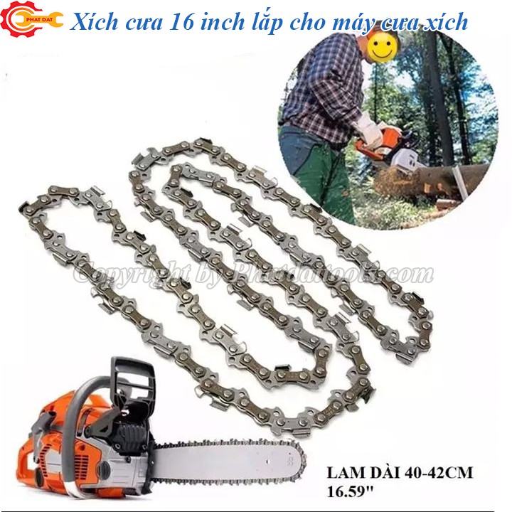 Xích cưa MKT lắp cho máy cưa xích xăng,điện có chiều dài lam 405mm