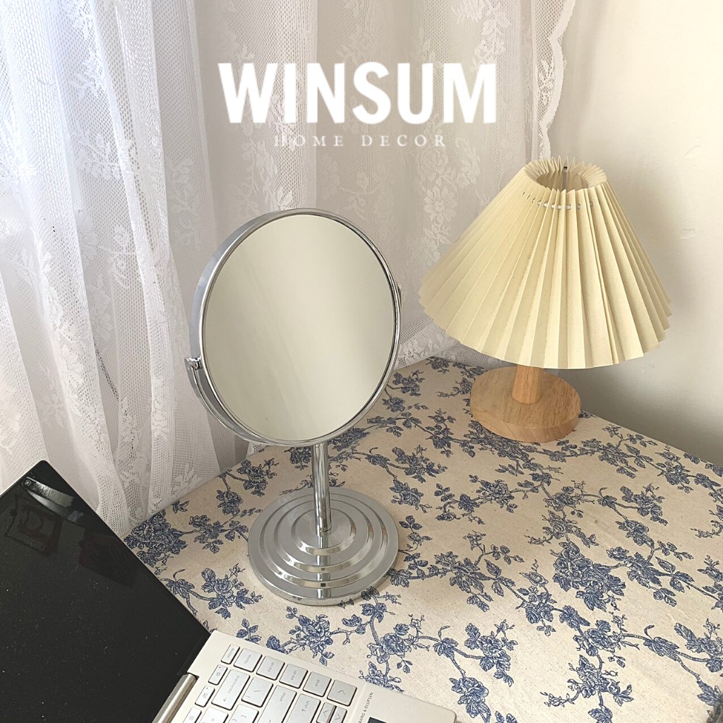 Gương Trang Điểm 2 Mặt Để Bàn, Khung Gương Inox Chắc Chắn - Winsum.decor