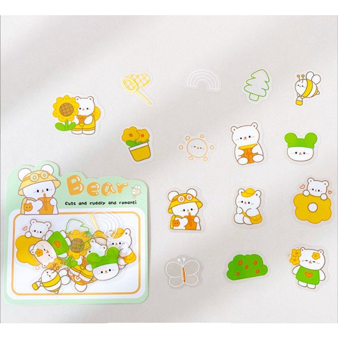 Bộ 40 miếng dán, Sticker trang trí sổ, đồ dùng cá nhân chú đề thú cưng và trái cây cực xinh xắn LILA STC40